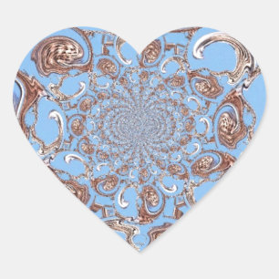Vintage Kaleidoskop-Kunstdruckkunst Herz-Aufkleber