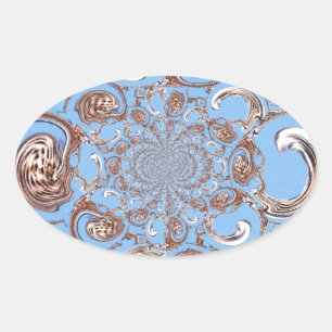 Vintage Kaleidoskop-Kunstdruckkunst Ovaler Aufkleber