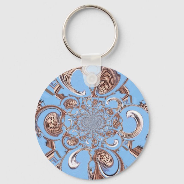 Vintage Kaleidoskop-Kunstdruckkunst Schlüsselanhänger (Vorderseite)