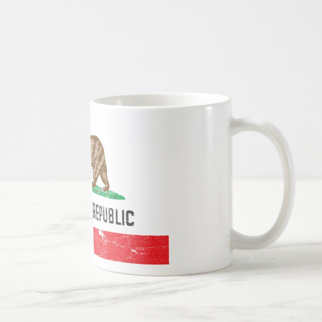 Vintage Kalifornien-Flagge Kaffeetasse (Rechts)
