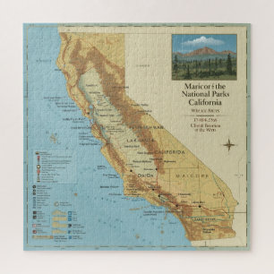 Vintage-Kalifornien-Nationalparks-Kartenkunst