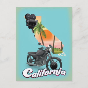 Vintage-Kalifornien-Reiseposter Postkarte