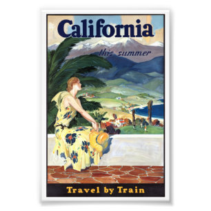 Vintage-Kalifornien-Sommerreise mit dem Zug Poster