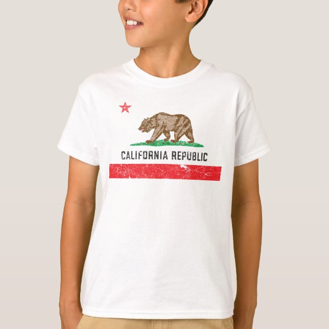Vintage kalifornische Flagge T-Shirt (Vorderseite)