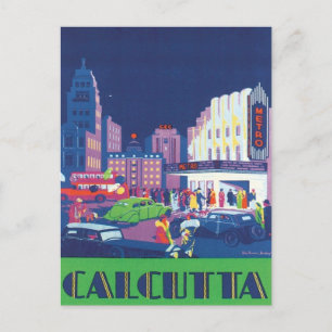 Vintage Kalkutta Kolkata Indien Postkarte