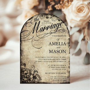 Vintage Kalligrafie-Skript Geblüht Hochzeit Einladung