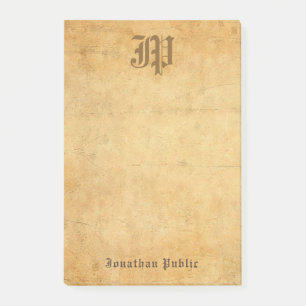 Vintage Kalligraphie-Monogramm-Vorlage Post-it Klebezettel
