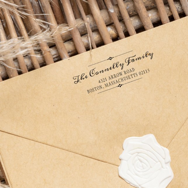 Vintage Kalligraphie Name und Anschrift Permastempel (Von Creator hochgeladen)