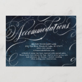 Vintage Kalligraphieunterkunft in Glam navy Begleitkarte