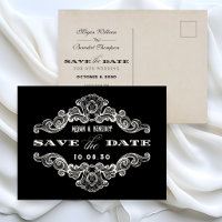 Vintage kalligraphische Hochzeit Postkarte