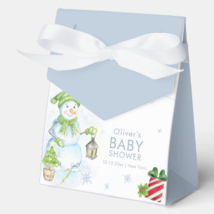Vintage Kalt Draußen Floral Schneemann Baby Shower Geschenkschachtel