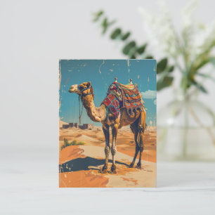 Vintage-Kamel Retro-Wüsten-Decoupage Postkarte
