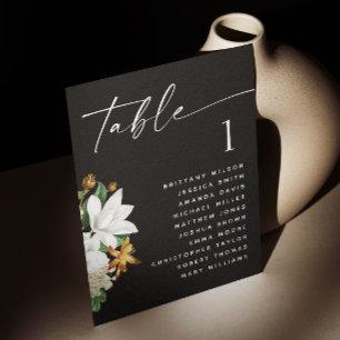 Vintage Kamelie. Schwarze Hochzeitskarte Einladung