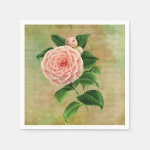 Vintage Kamelien-französisches botanisches Serviette