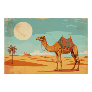 Vintage-Kamelplakat-Decoupage-Plakat Poster