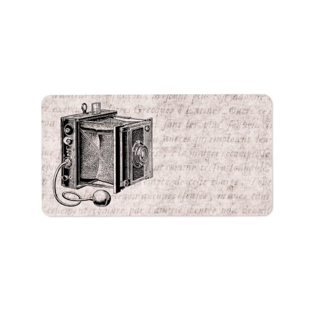 Vintage Kamera - Antikkameras Fotografie Adressaufkleber (Vorne)