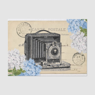 Vintage Kamera-blaues Seidenpapier