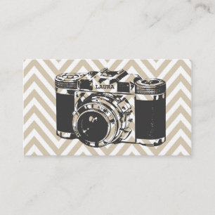 Vintage Kamera Chevron Fotograf Visitenkarten Visitenkarte