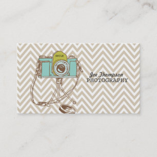 Vintage Kamera Chevron Fotograf Visitenkarten Visitenkarte
