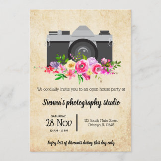 Vintage Kamera Einladung