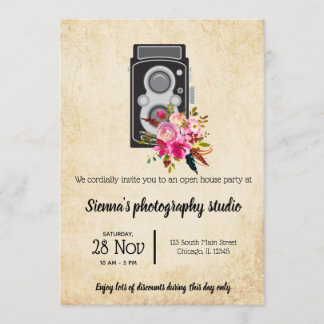 Vintage Kamera Einladung