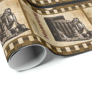 Vintage-Kamera-Fotofilm Geschenkpapier