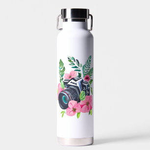 Vintage Kamera, Grünfolien Trinkflasche