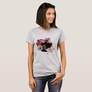 Vintage Kamera mit Blumen T-Shirt