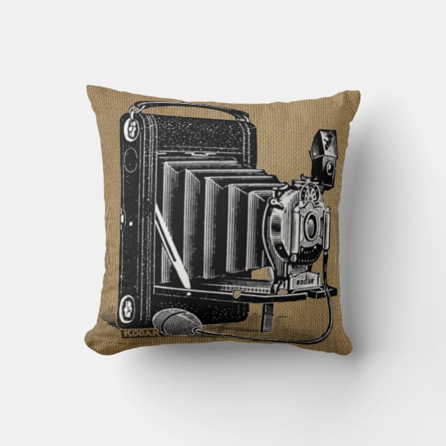 Vintage Kamera mit Kissen (Vorderseite)