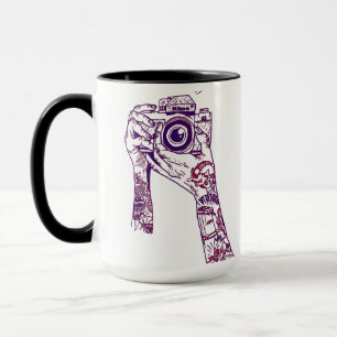 Vintage-Kamera & Tattoos Tasse