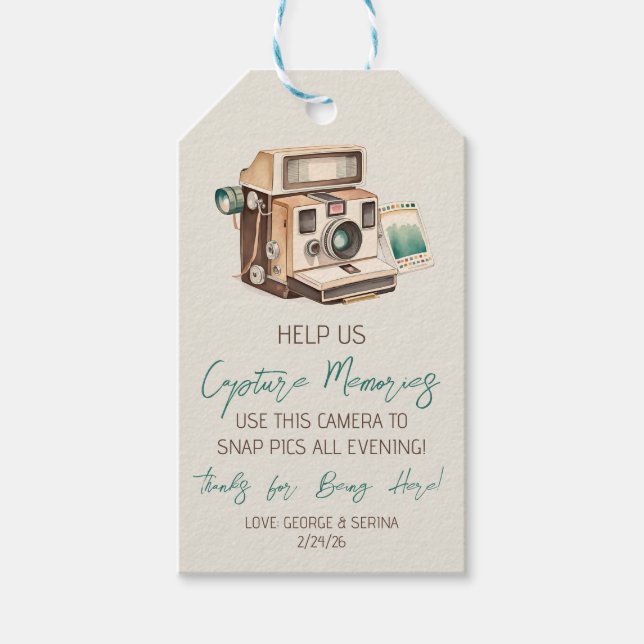 Vintage Kamerabenutzungsrichtungen Geschenkanhänger (Vorderseite)