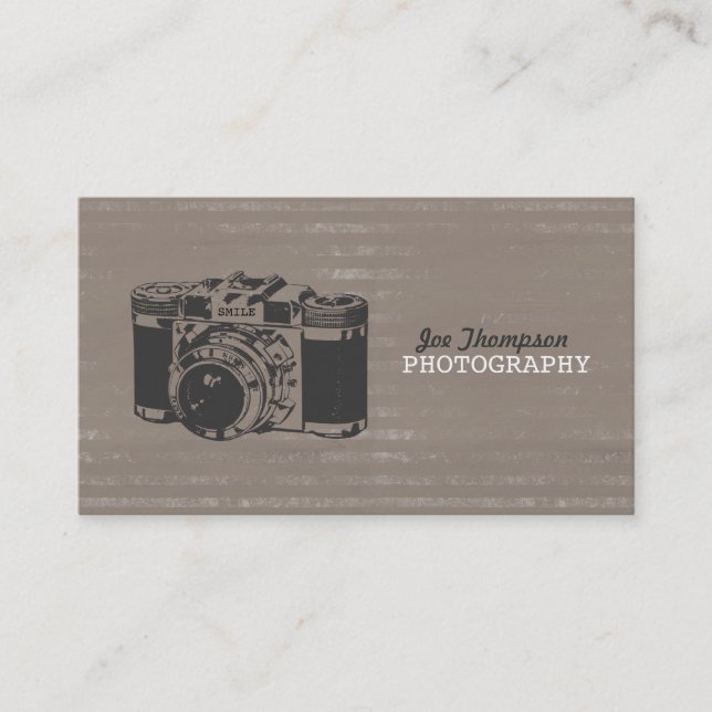 Vintage Kameragrunge-Fotografie-Geschäfts-Karten Visitenkarte (Vorderseite)