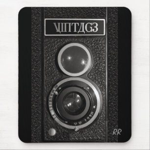 Vintage Kameraobjektiv-Mäusematte Mousepad