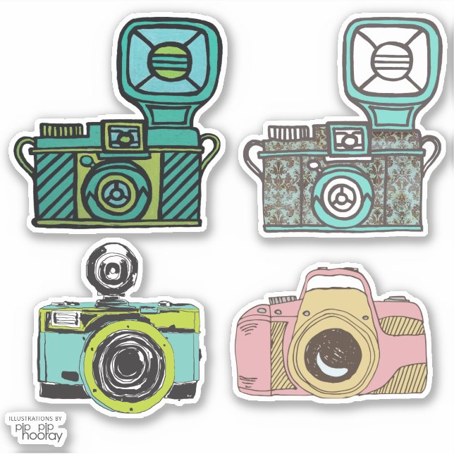 Vintage Kameras DSLR SLR Fotograf Vinyl Aufkleber (Vorderseite)