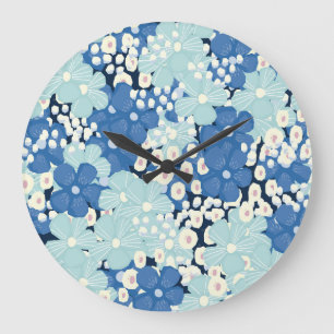 Vintage Kamille Wildblumen: Romantische Printwerbu Große Wanduhr