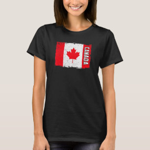 Vintage Kanada-Flagge Erbe Stolze kanadische Wurze T-Shirt