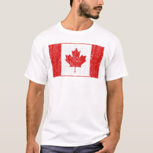 Vintage Kanada-Flagge Kanadische Flagge Wortflagge T-Shirt