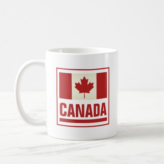 Vintage kanadische Ahornblattflagge Kaffeetasse (Links)