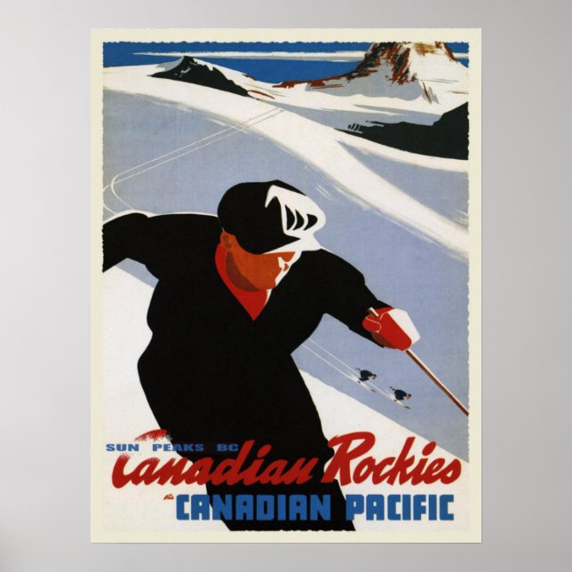 Vintage kanadische Rockies Skizze Poster (Vorne)