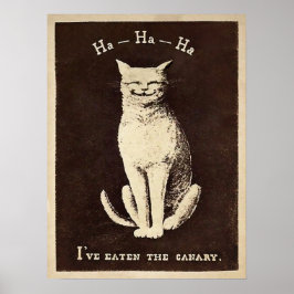Vintage Kanarienkatze Poster