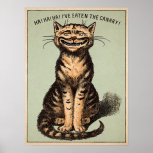 Vintage Kanarienkatze Poster