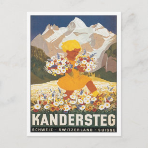 Vintage Kandersteg Schweiz Postkarte