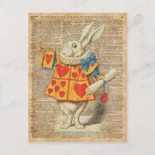 Vintage Kaninchen-Alice im Wunderland Postkarte