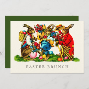 Vintage Kaninchen für den Osterbrunch Einladung