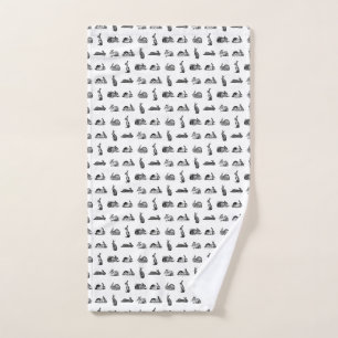 Vintage Kaninchen, klassische Bunnies CUSTOM BG FA Handtuch