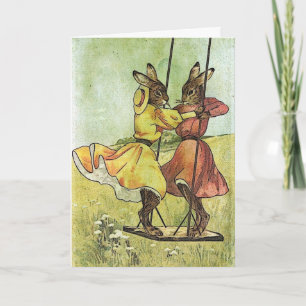 Vintage Kaninchen, Ostern Feiertagskarte