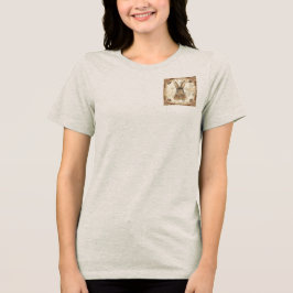 Vintage-Kaninchen, süßes Kaninchen mit Blumenmuste Tri-Blend Shirt