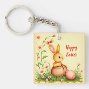 Vintage Kaninchenherstellung zu Ostern Schlüsselanhänger