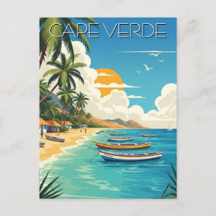 Vintage Kap-Verde-Reise Postkarte