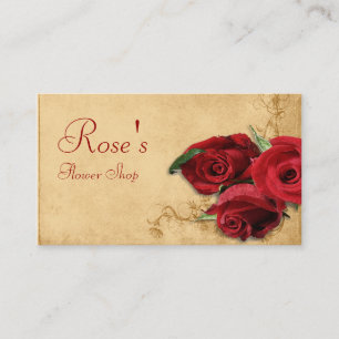 Vintage Karamellbraun & Rose Florist Visitenkarte
